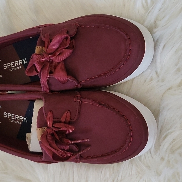 Sperry Sailor Boat top-sider leather boat shoes in Wine NIB - Picture 4 of 13